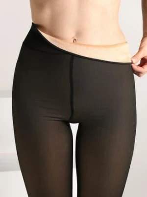 Czarne Ocieplane Rajstopy Linefra