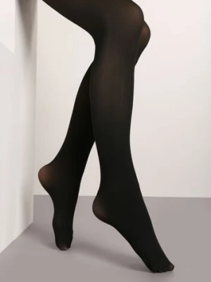 Zdjęcie produktu Czarne Ocieplane Rajstopy z Gładkim Wykończeniem Emalisa