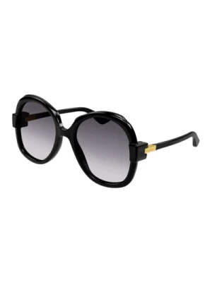 Czarne okrągłe okulary przeciwsłoneczne Gucci