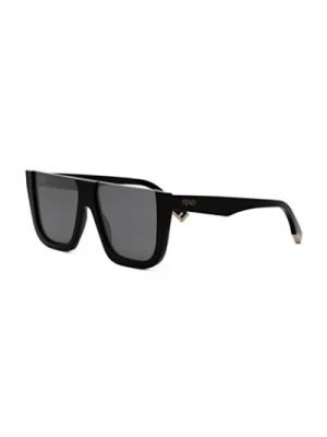 Czarne okulary przeciwsłoneczne International Fit Stylowe Fendi