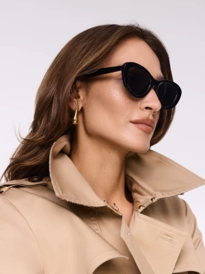 Czarne okulary przeciwsłoneczne o kocim kształcie TARANKO