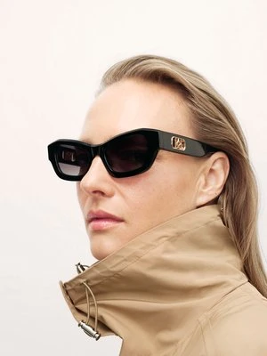 Czarne okulary ze złotymi monogramami Kazar