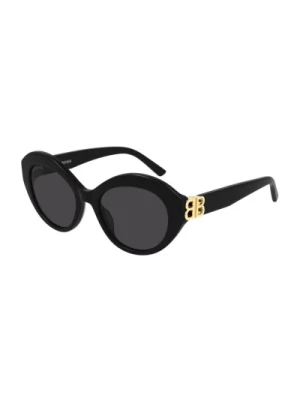 Czarne Oprawki Szare Soczewki Okulary Przeciwsłoneczne Balenciaga
