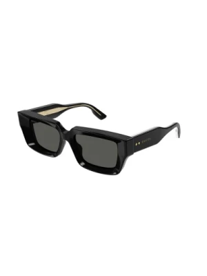 Czarne Oprawki Szare Soczewki Okulary przeciwsłoneczne Gucci