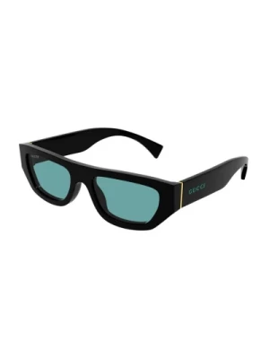 Czarne oprawki zielone soczewki okulary przeciwsłoneczne Gucci