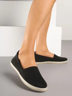 Czarne Płaskie Espadryle z Plecionką na Podeszwie Julietae potocki