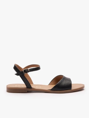 Czarne płaskie sandały Ryłko