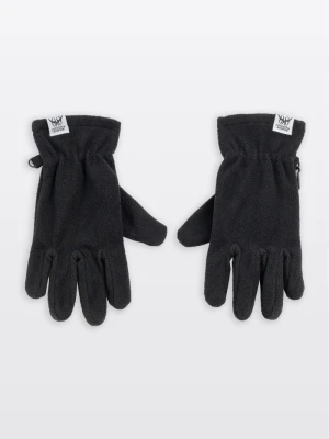 Czarne polarowe rękawiczki z naszywką Reporter