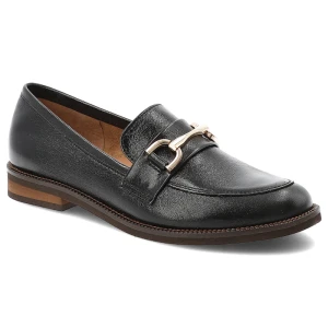 Czarne Półbuty Armodo Modne Mokasyny Damskie