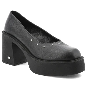 Czarne Półbuty Karino Stylowe Obuwie Damskie Na Obcasie