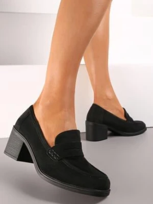 Czarne Półbuty na Słupku Shisre