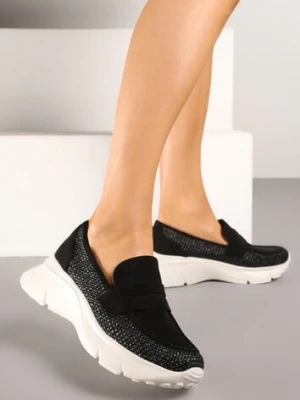 Czarne Półbuty na Tłoczonej Platformie Eraviella seastar