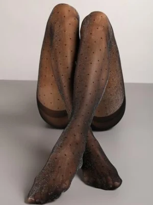 Czarne Półmatowe Rajstopy 20 DEN z Brokatem Felilaya