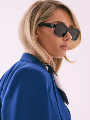 Czarne prostokątne okulary przeciwsłoneczne TARANKO