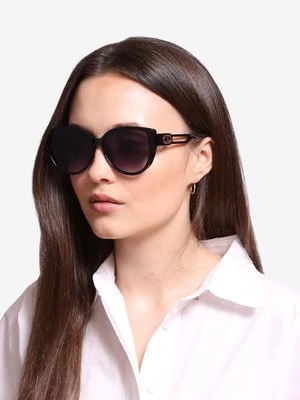 Czarne przeciwsłoneczne okulary damskie Shelvt