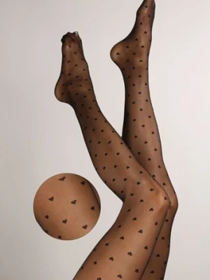 Zdjęcie produktu Czarne Rajstopy Modelujące w Serduszka 20 DEN Felione