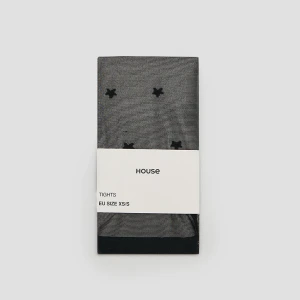 Czarne rajstopy w gwiazdki House