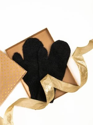 Czarne rękawiczki damskie z wełną Olsen