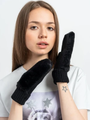 Czarne rękawiczki o kroju fingerless Reporter