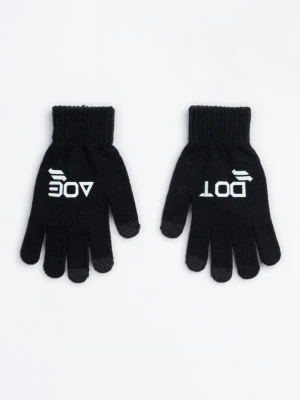 Czarne rękawiczki z białym nadrukiem z przodu Reporter