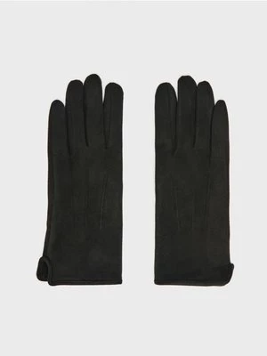 Czarne rękawiczki z imitacji zamszu House