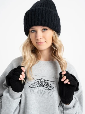 Czarne rękawiczki z nakładką na palce Reporter