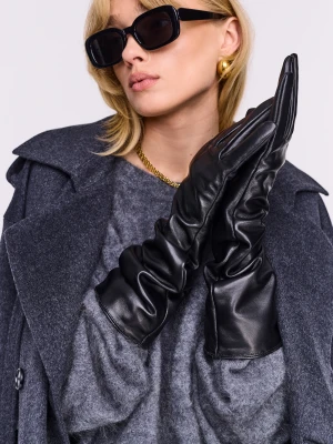 Czarne rękawiczki z naturalnej skóry TARANKO