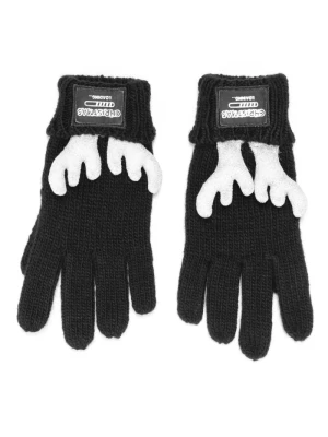 Czarne rękawiczki ze świątecznym akcentem CHRISTMAS Reporter