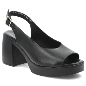 Czarne Sandały Armodo Klasyczne Obuwie Damskie Na Obcasie