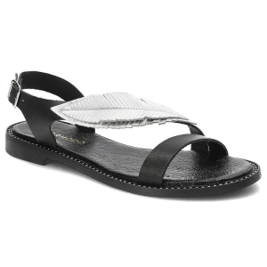 Zdjęcie produktu Czarne Sandały Armodo Skórzane Buty Na Lato