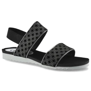 Czarne Sandały Chebello Damskie Modne Letnie Buty