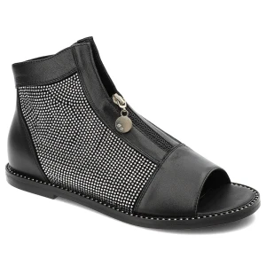 Czarne Sandały Chebello Eleganckie Obuwie Damskie