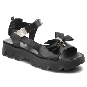 Czarne Sandały Chebello Modne Obuwie Damskie