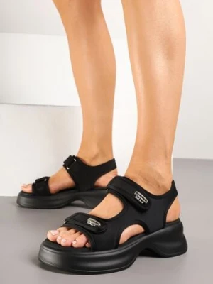 Czarne Sandały Chunky na Grubej Podeszwie Tersekia seastar