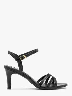 Czarne sandały damskie z paseczków Ryłko