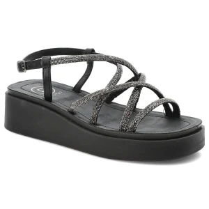 Czarne Sandały Filippo Modne Obuwie Damskie