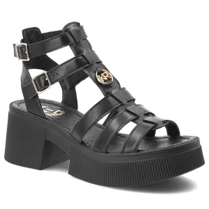 Zdjęcie produktu Czarne Sandały Karino Buty Damskie Zapinane Na Sprzączkę