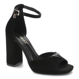 Czarne Sandały Karino Eleganckie Skórzane Buty