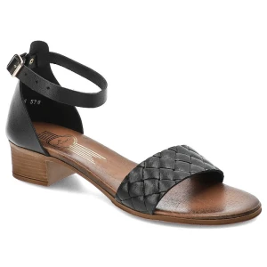 Zdjęcie produktu Czarne Sandały Lemar Wygodne Buty Damskie