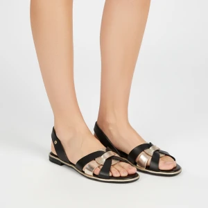 Czarne Sandały Lemar Wygodne Obuwie Damskie