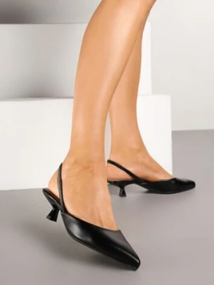Zdjęcie produktu Czarne Sandały na Kaczuszce Typu Slingback Donariel