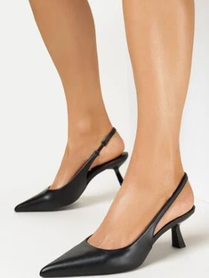 Czarne Sandały na Niskim Obcasie Nunziata ballada