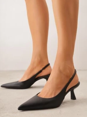 Czarne Sandały na Niskim Obcasie Nunziata ballada