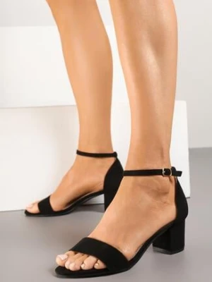 Czarne Sandały na Obcasie w Klasycznym Stylu Terwia seastar