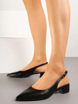 Czarne Sandały na Słupku Typu Slingback Odavine chiara foscari