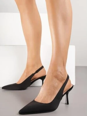 Czarne Sandały na Szpilce Bez Pięty Melazea mulanka