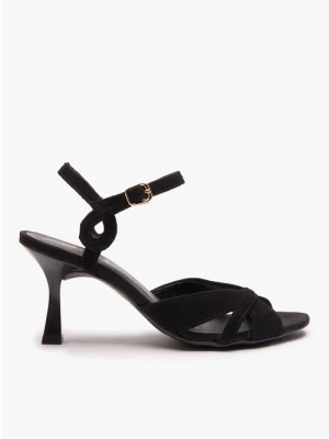Czarne sandały na szpilce Ryłko