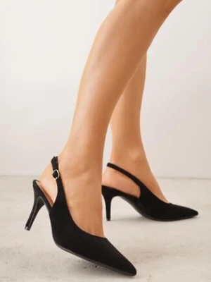 Czarne Sandały na Szpilce z Odkrytą Piętą Nevilianae c&l fashion