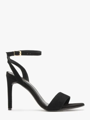 Czarne sandały na wysokiej szpilce Ryłko