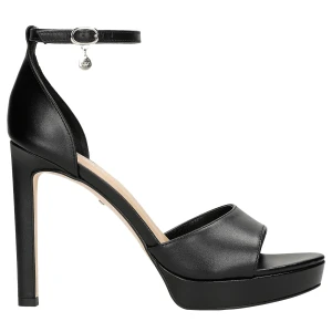 Czarne sandały damskie na wysokiej szpilce 76152-51 Wojas